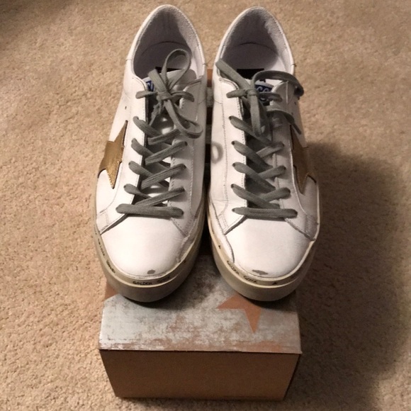 Golden Goose Shoes - Golden Goose Hi Star Leather Platform Sneakers